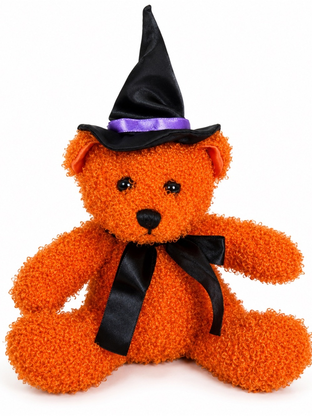 Kids Preferred Orange Curly Fur Bear Plush Stuffed Animal Toy Halloween Witch - Picture 1 of 8